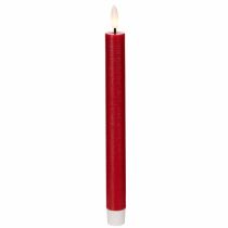 Itens Vela cônica de LED, vermelha com luz branca quente, 24 cm, 2 peças