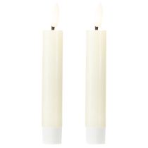 Itens Vela LED creme branco quente cera real H14,5cm 2 peças