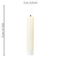 Itens Vela LED creme branco quente cera real H14,5cm 2 peças