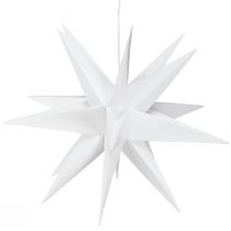 Itens Bateria temporizador LED estrela 3D branca externa Ø30cm Alt.74cm