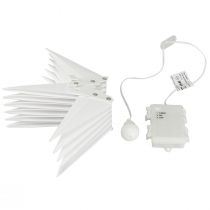 Itens Bateria temporizador LED estrela 3D branca externa Ø30cm Alt.74cm