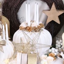 Itens Estrela decorativa de LED feita de arame para pendurar, 20 LEDs, branco quente, para uso interno, 22 cm