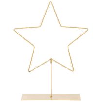 Itens Estrela com 50 LEDs, decoração de mesa em metal, funciona a bateria, para uso interno, 33 cm