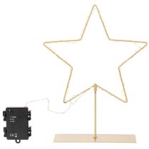 Itens Estrela com 50 LEDs, decoração de mesa em metal, funciona a bateria, para uso interno, 33 cm