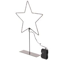 Itens Estrela LED com compartimento para pilhas e suporte para peitoril de janela e mesa, 46 cm