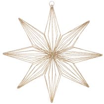 Itens Estrela decorativa de LED feita de arame para pendurar, para uso interno, funciona com bateria, 51 cm