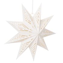 Itens Estrela de Natal decorativa em LED para pendurar, branco quente, para uso interno, 38 cm