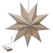 Itens Estrela de Natal decorativa em LED para pendurar, branco quente, para uso interno, 38 cm