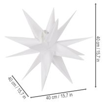 Itens Estrela decorativa de LED, branco quente, para exterior, com temporizador, 40 cm