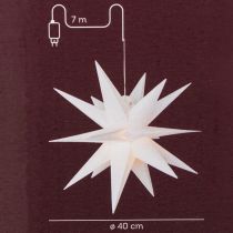 Itens Estrela decorativa de LED, branco quente, para exterior, com temporizador, 40 cm