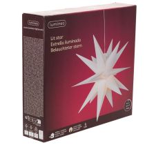 Itens Estrela decorativa de LED, branco quente, para exterior, com temporizador, 40 cm