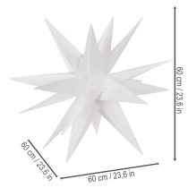 Itens Estrela de Natal LED branca quente com temporizador para exterior, 60 cm