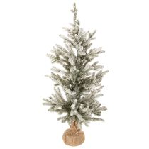 Itens Árvore de Natal artificial com neve artificial, em saco de juta, 40 LEDs, para uso interno, 85 cm