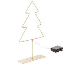 Itens Silhueta de árvore de Natal com 60 LEDs brancos quentes para decoração de mesa em ambientes internos, 37 cm