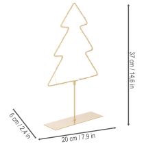 Itens Silhueta de árvore de Natal com 60 LEDs brancos quentes para decoração de mesa em ambientes internos, 37 cm