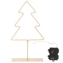 Itens Silhueta de árvore de Natal com 60 LEDs brancos quentes para decoração de mesa em ambientes internos, 37 cm