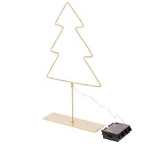 Itens Silhueta de árvore de Natal com 60 LEDs brancos quentes para decoração de mesa em ambientes internos, 37 cm
