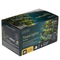 Itens Guirlanda natalina de enfeites com 60 LEDs e temporizador, para uso externo, 3m