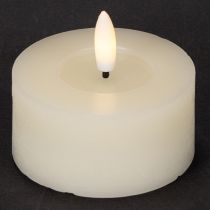 Itens Vela de LED, branco quente, efeito de cintilação e temporizador, cera verdadeira, funciona a bateria, 7 cm, 2 unidades