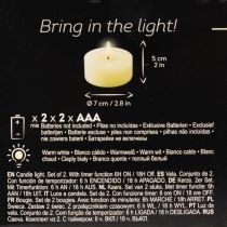 Itens Vela de LED, branco quente, efeito de cintilação e temporizador, cera verdadeira, funciona a bateria, 7 cm, 2 unidades