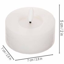 Itens Vela LED XL Tealight Branca de Cera Real com Temporizador, Luz Branca Quente, 6cm, 2 unidades