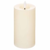 Itens Vela pilar de LED feita de cera verdadeira na cor branca com função de temporizador, branco quente, 15 cm
