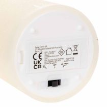 Itens Vela pilar de LED feita de cera verdadeira na cor branca com função de temporizador, branco quente, 15 cm