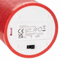 Itens Vela pilar LED vermelha com temporizador e luz branca quente, feita de cera verdadeira, 15 cm