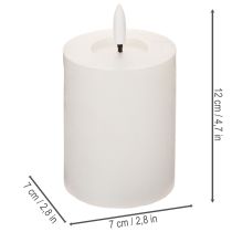 Itens Vela de pilar LED, com efeito de chama tremulante e temporizador, Ø7cm, 12cm
