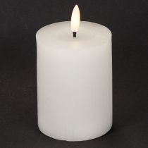 Itens Vela de pilar LED, com efeito de chama tremulante e temporizador, Ø7cm, 12cm