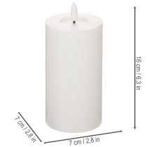 Itens Vela de pilar LED, com efeito de chama tremulante e temporizador, Ø7cm, 16cm