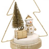 Itens Decoração de mesa Natal LED pinheiro para bateria Alt.21cm, conjunto de 2