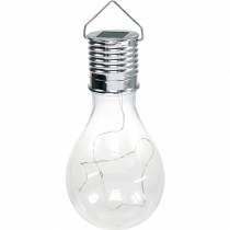 Decoração de Jardim Lâmpada LED Solar Transparente Branca Quente Altura 15cm