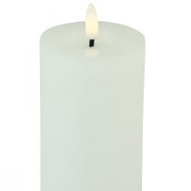 Itens Temporizador de vela LED cera real branco rústico Ø7cm Alt.15cm
