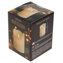 Itens Vela LED vela pilar de cera branco quente Ø7.5cm A10cm