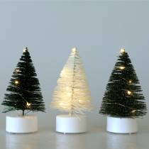 Árvore de Natal LED verde/branco 10cm 3uds