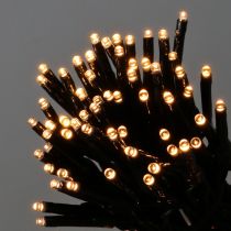 Cadeia de luzes LED 144 preto, branco quente para 1,2 m externo