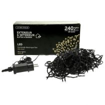 Itens Cadeia de luz de arroz LED 240 18m preto/branco quente