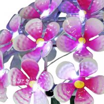 Flor solar, decoração de jardim LED, crisântemo decorativo rosa L55cm Ø15cm