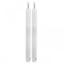 Itens Vela LED vela de mesa de cera branco quente para bateria Ø2cm 24cm 2pcs