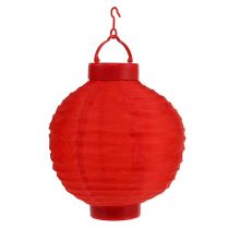 Itens Lampion LED com solar 20cm vermelho