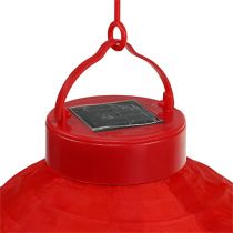 Itens Lampion LED com solar 20cm vermelho