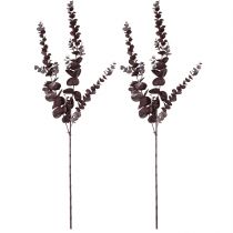 Itens Ramos longos decorativos de eucalipto artificial roxo 103 cm 2 unidades