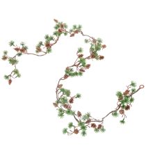 Itens Guirlanda artificial de lariço com pinhas e ramos em forma de agulha, 120 cm
