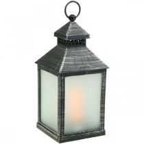 Lanterna LED com temporizador Deco Lanterna Vintage Prata H23cm