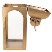 Itens Lanterna de metal com vidro e aparência de latão, 50 cm de altura, conjunto de 2