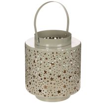 Itens Lanterna com padrão de estrelas, metal, verde, 31 cm