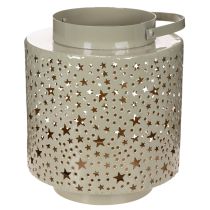 Itens Lanterna com padrão de estrelas, metal, verde, 31 cm