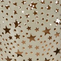 Itens Lanterna com padrão de estrelas, metal, verde, 31 cm
