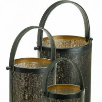 Itens Lanternas decorativas, padrão de furo de metal de lanterna H35.5/31/25cm conjunto de 3